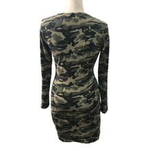 2017 Camouflage Print Women Dress Robe Femme Long Sleeve V Neck Lacing Up Sexy Long Sleeve Bodycon Mini Dress Vestidos 1207#