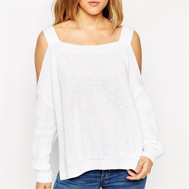 2017 Casual Women T shirts O-neck t shirt Female Full Sleeve Plus Size Knitting Off shoulder Irregular Tops 72141