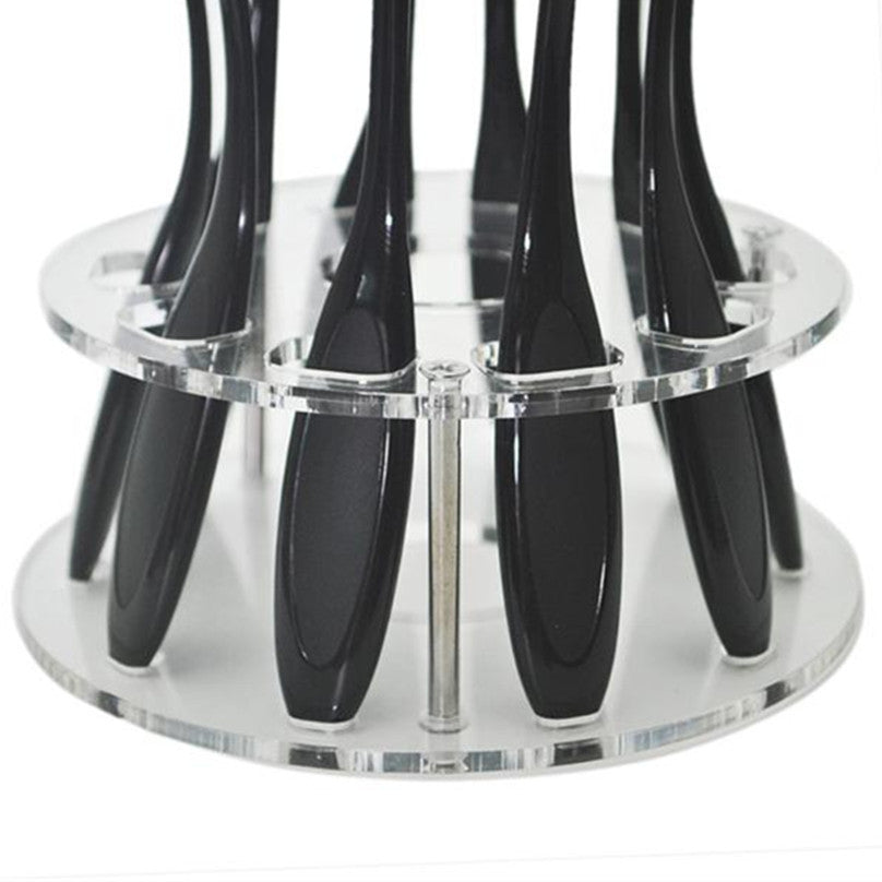2017 Clear 10 Hole Oval Makeup brushes Holder Drying Rack Organizer Cosmetic Shelf Makeup tools Pincel maquiagem