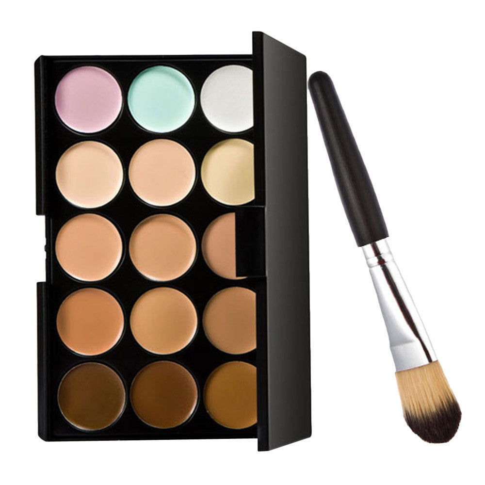 2017 Cosmetics Makeup brushes professional Foundation 15 Colors Concealer and 1PCS Make up brush Maquiagem