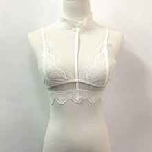 2017 Cropped Women Sexy Hollow Out Translucent Underwear Sheer Lace Strap Lingerie White Black Crop Top Bustier caraco dentelle