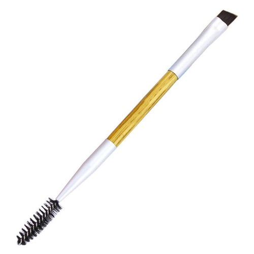 2017 Double Makeup brushes Eyebrow Comb Bamboo Handle Hair Eyeshadow Eyeliner Concealer brush Beauty Cosmetics Pincel maquiagem