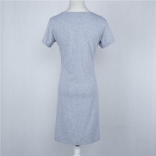 2017 European New Fashion Club Sexy Dress O-neck Short Sleeves Plus Size Grey Women Dresses 72465