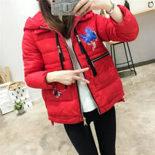 2017 Fashion Autumn Embroidery Outwear Full Sleeve O-neck Coat Print Cotton-padded Jacket Plus Size Denim Thicken Jacket 71945