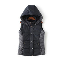 2017 Fashion Autumn Female Thick Outwear Sleeveless Stand Patchwork Jacket Plus Size 71970