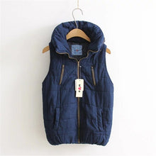 2017 Fashion Autumn Female Thick Outwear Sleeveless Stand Patchwork Jacket Plus Size Denim With Zipper Packet 71971