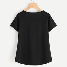 2017 Fashion Black Short Sleeve T shirt Women Summer Tops Casual Embroidered Floral O-neck harajuku Vogue tshirt Women #421