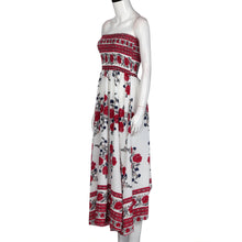 2017 Fashion Bohemian Elegant Dress Women Summer Floral Print Strapless Beach Dresses European Style Sexy Vestidos mujer #63