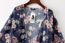 2017 Fashion Chiffon Floral Printed Blouse Women Kimono Cardigan Long Style Half Sleeve Shawl Tops Women blusas femininas #43