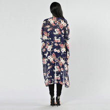 2017 Fashion Chiffon Floral Printed Blouse Women Kimono Cardigan Long Style Half Sleeve Shawl Tops Women blusas femininas #43