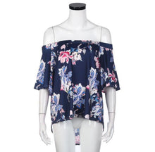 2017 Fashion Flare Sleeve Women Off Shoulder Floral Print Casual Tops Women T Shirt Female camisetas mujer verano #23