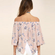 2017 Fashion Flare Sleeve Women Off Shoulder Floral Print Casual Tops Women T Shirt Female camisetas mujer verano #23