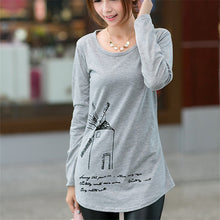 2017 Fashion Full Sleeve T-shirts Plus Size Female t shirts cycle windmill Print Top O-neck Women t shirt 72157