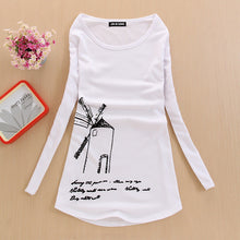 2017 Fashion Full Sleeve T-shirts Plus Size Female t shirts cycle windmill Print Top O-neck Women t shirt 72157