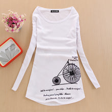 2017 Fashion Full Sleeve T-shirts Plus Size Female t shirts cycle windmill Print Top O-neck Women t shirt 72157