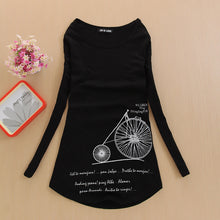 2017 Fashion Full Sleeve T-shirts Plus Size Female t shirts cycle windmill Print Top O-neck Women t shirt 72157