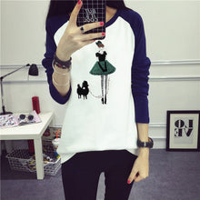 2017 Fashion Full Sleeve T-shirts Plus Size Female tshirts Carton Print Top O-neck Women t shirt 72335