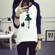 2017 Fashion Full Sleeve T-shirts Plus Size Female tshirts Carton Print Top O-neck Women t shirt 72335