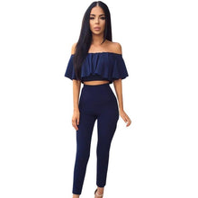 2017 Fashion Jumpsuits Womens 2 Piece Set Crop Top Ladies Sleeveless Cut Out rompers womens jumpsuit combinaison femme &03
