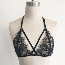 2017 Fashion Lace Sheer Cropped Female Hollow Translucent Underwear Sheer Lace Strap Lingerie Bustier Tank Top Camis Women #03