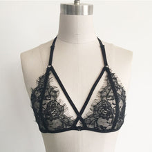 2017 Fashion Lace Sheer Cropped Female Hollow Translucent Underwear Sheer Lace Strap Lingerie Bustier Tank Top Camis Women #03
