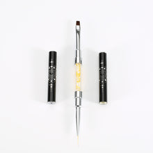 2017 Fashion Nail Art Design Pen Dotting Painting Drawing Tools Double Brushes Combination With Crystal