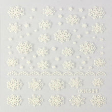 2017 Fashion Nail Sticker Christmas 3D Nail Art Stickers Decals Decoration Snowflake Design White