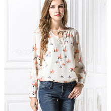 2017 Fashion New Elegant Full Sleeve Chiffon Blouse Bow Tie Print Women Plus Size Tops Stand collar Shirt OL Blusas 72496