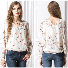 2017 Fashion New Elegant Full Sleeve Chiffon Blouse Bow Tie Print Women Plus Size Tops Stand collar Shirt OL Blusas 72496