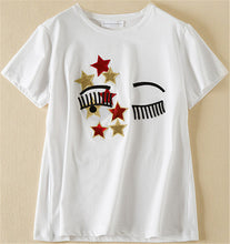 2017 Fashion New Short Sleeve Star T-shirts Plus Size Female t shirts Casual Letter Print Top O-neck Women tshirts 72393