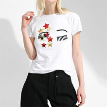 2017 Fashion New Short Sleeve Star T-shirts Plus Size Female t shirts Casual Letter Print Top O-neck Women tshirts 72393