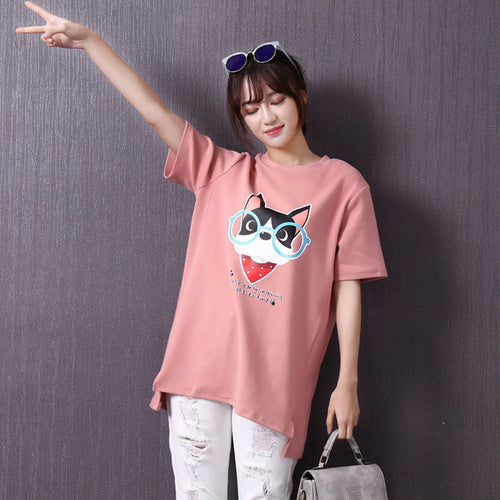 2017 Fashion New Short Sleeve T-shirts Plus Size Female t shirts Animal Print Top O-neck Women Colorful tshirts 72374