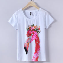 2017 Fashion New Short Sleeve T-shirts Plus Size Female t shirts Casual Animal Print Top O-neck Women tshirts 72383