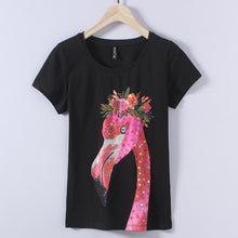 2017 Fashion New Short Sleeve T-shirts Plus Size Female t shirts Casual Animal Print Top O-neck Women tshirts 72383