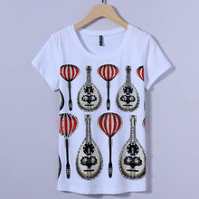 2017 Fashion New Short Sleeve T-shirts Plus Size Female t shirts Musical Letter Print Top O-neck Women tshirts 72386