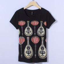 2017 Fashion New Short Sleeve T-shirts Plus Size Female t shirts Musical Letter Print Top O-neck Women tshirts 72386