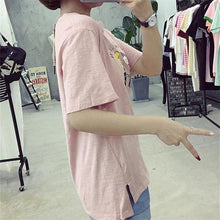 2017 Fashion New Short Sleeve T-shirts Plus Size Female t shirts cute cartoon people Print Top O-neck Women tshirts 72375
