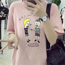 2017 Fashion New Short Sleeve T-shirts Plus Size Female t shirts cute cartoon people Print Top O-neck Women tshirts 72375