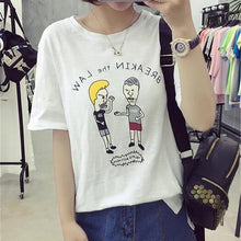 2017 Fashion New Short Sleeve T-shirts Plus Size Female t shirts cute cartoon people Print Top O-neck Women tshirts 72375