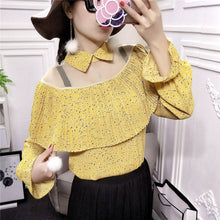 2017 Fashion New Summer Full Petal Sleeve Blouse Women Plus Size Tops Casual Turn-down Shirt Print Blasus 72315
