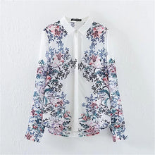 2017 Fashion New Summer Full Sleeve Blouse Women Plus Size Tops Casual Turn-down Shirt Floral Print Blasus With Button 72325