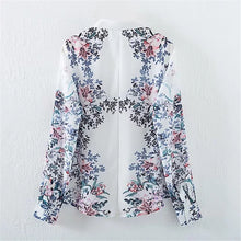 2017 Fashion New Summer Full Sleeve Blouse Women Plus Size Tops Casual Turn-down Shirt Floral Print Blasus With Button 72325