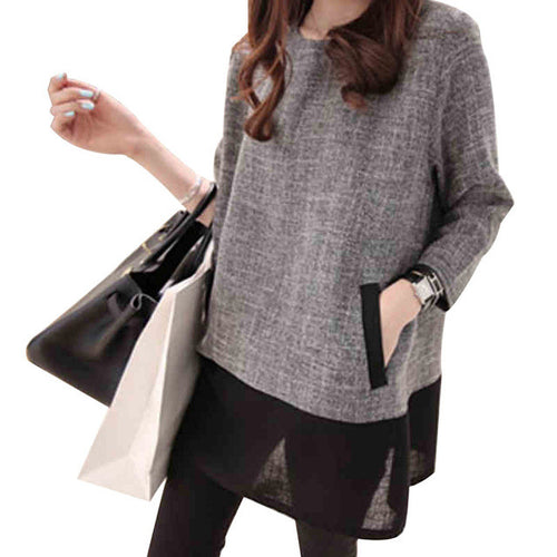 2017 Fashion New Summer Long 3/5 Sleeve Blouse Women Plus Size Tops Casual Long Lace O-neck Patchwork Shirt M-5XL 71883