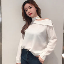 2017 Fashion New Summer Off Shoulder Full Sleeve Blouse Women Plus Size Tops Chiffon Turn-down Shirt Sexy Blusas 72405