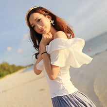 2017 Fashion New Summer Sleeveless Blouse Women Plus Size Tops Casual Slash-neck Shirt Shoulder Off Sexy Blasus 72312