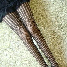 2017 Fashion Pantyhose Women's Net Fishnet Striped Bodystockings Women Tights Long Stockings Ladies Girls #417