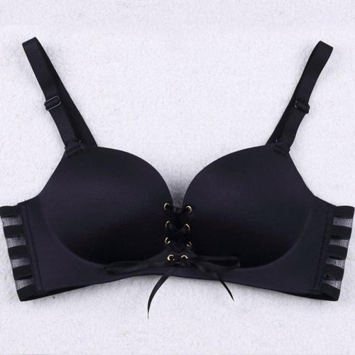 2017 Fashion Sexy Bandage Bras Women Sexy Underwear Wire Free Padded Push Up Pull Rope Bra Women Black Red Khaki #23