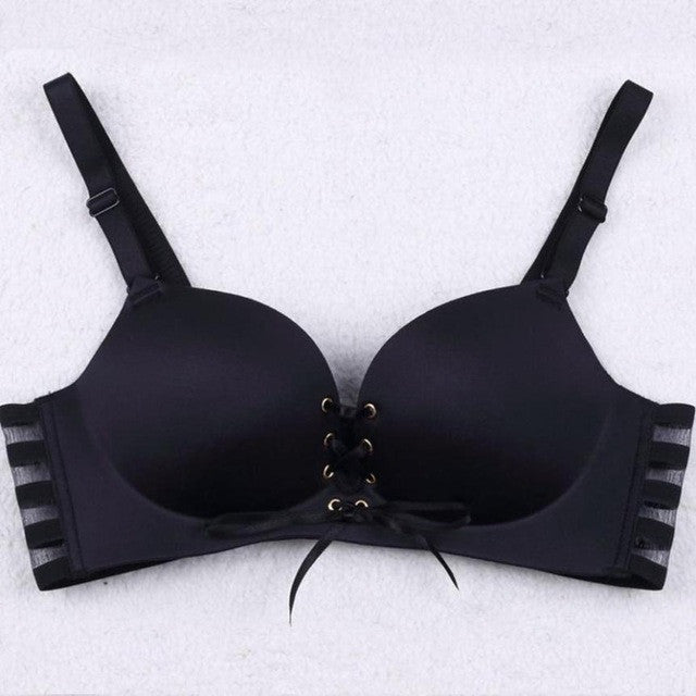 2017 Fashion Sexy Bandage Bras Women Sexy Underwear Wire Free Padded Push Up Pull Rope Bra Women Black Red Khaki #23
