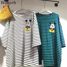 2017 Fashion Short Sleeve T-shirts Korean New Fashion Cute Mouse Embroidery T Shirts Casual t-shirt Women Tops Plus Size 72657