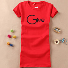2017 Fashion Short Sleeve T-shirts New Fashion Letter Give Embroidery T Shirts Casual Long Length Women Tops Plus Size 72655